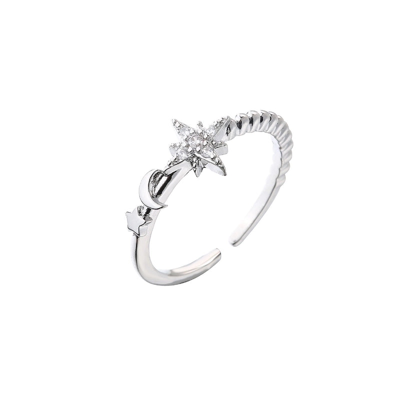 Copper Plating Star Zircon Copper Rings