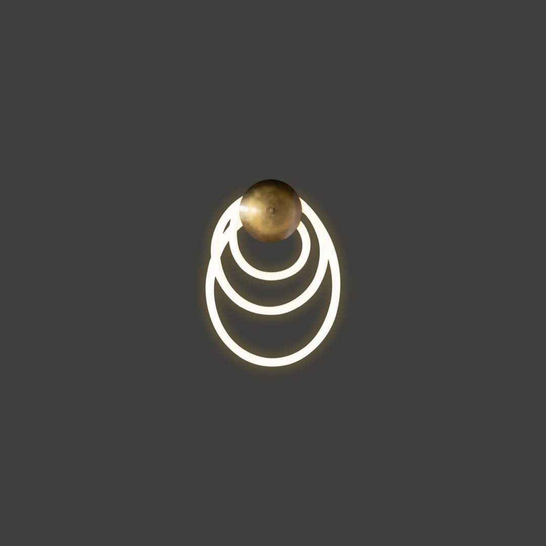 Modern Brass LED Ring Wall Light