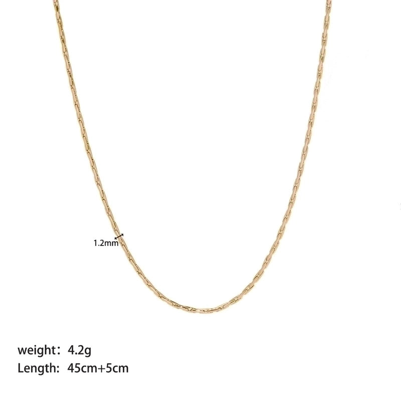 304 Stainless Steel 18K Gold Plated Streetwear Plating Metal Solid Color Sweater Chain Necklace