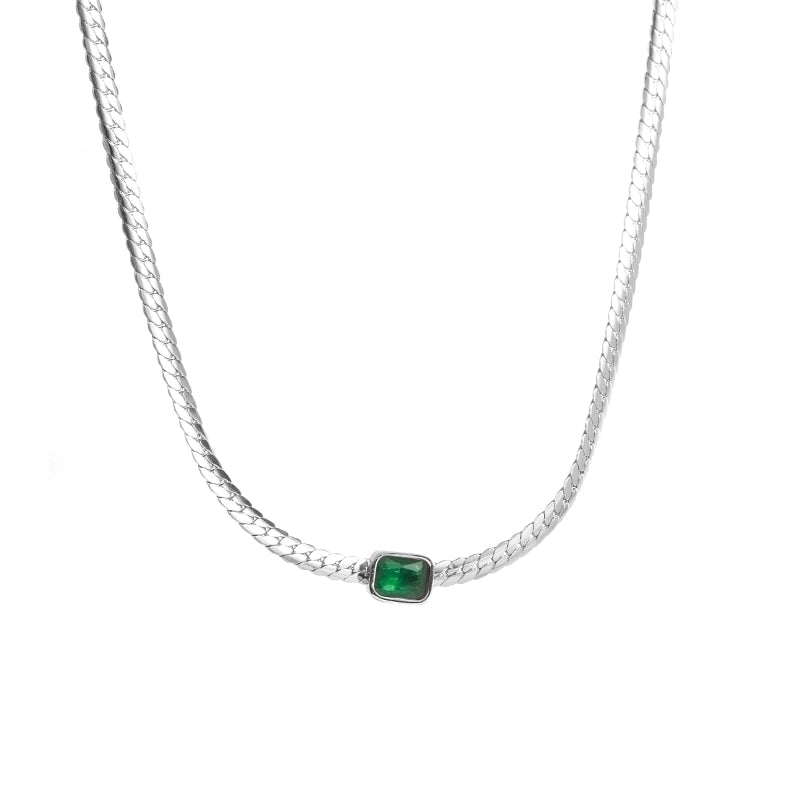 Fashion Heart Shape Rectangle 304 Stainless Steel Hollow Out Inlay Stainless Steel Necklaces