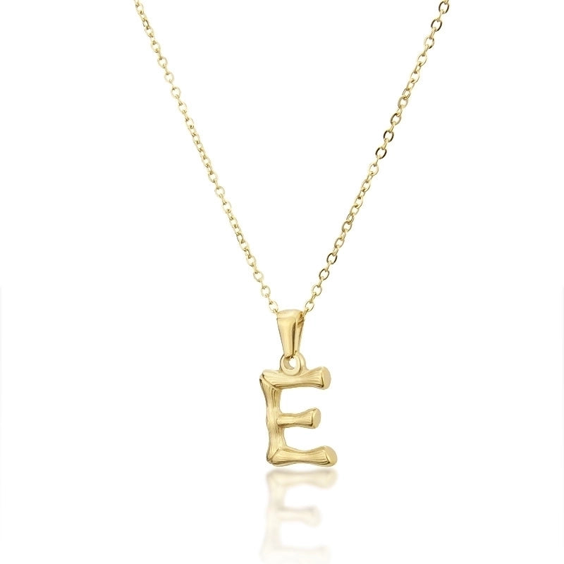 Platform New Stainless Steel Antique Slub-shaped 26 Letter Necklace Hot Gold English Titanium Steel Pendant