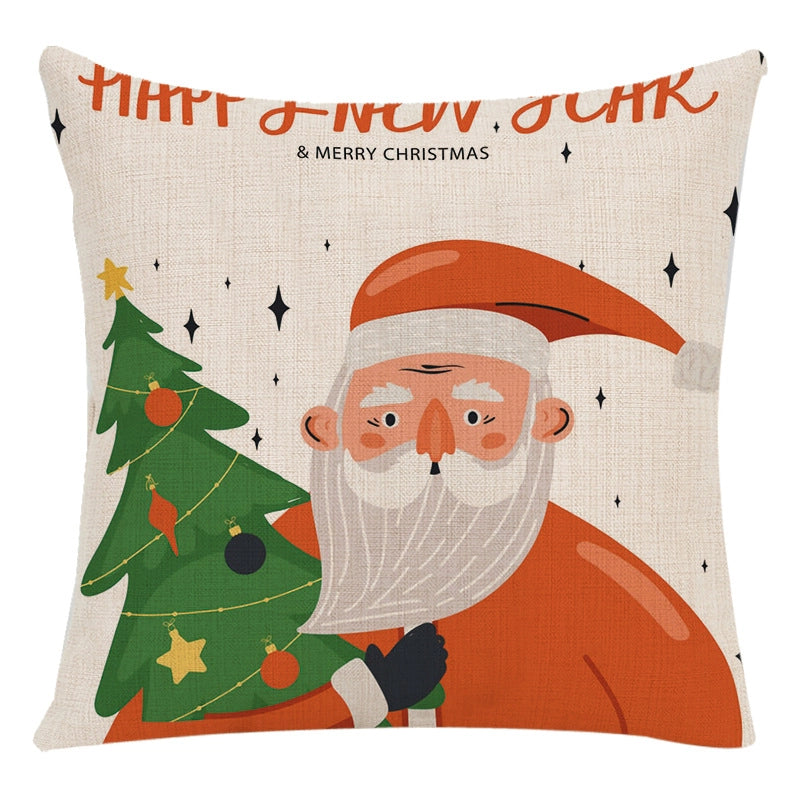 Cute Letter Snowman Elk Chemical Fiber Pillow Cases