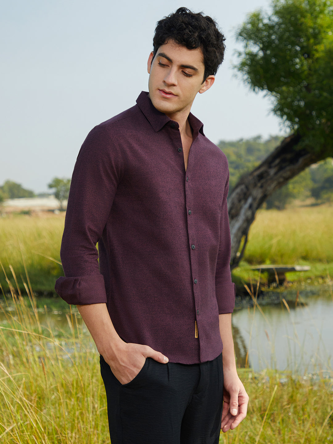 Solid Cotton Shirt