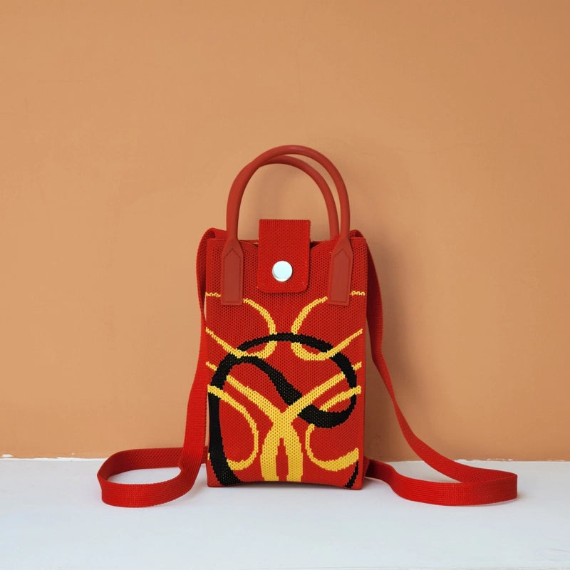 Women's Polyester Cartoon Cute Square Hidden Buckle Shoulder Bag Handbag Crossbody Bag