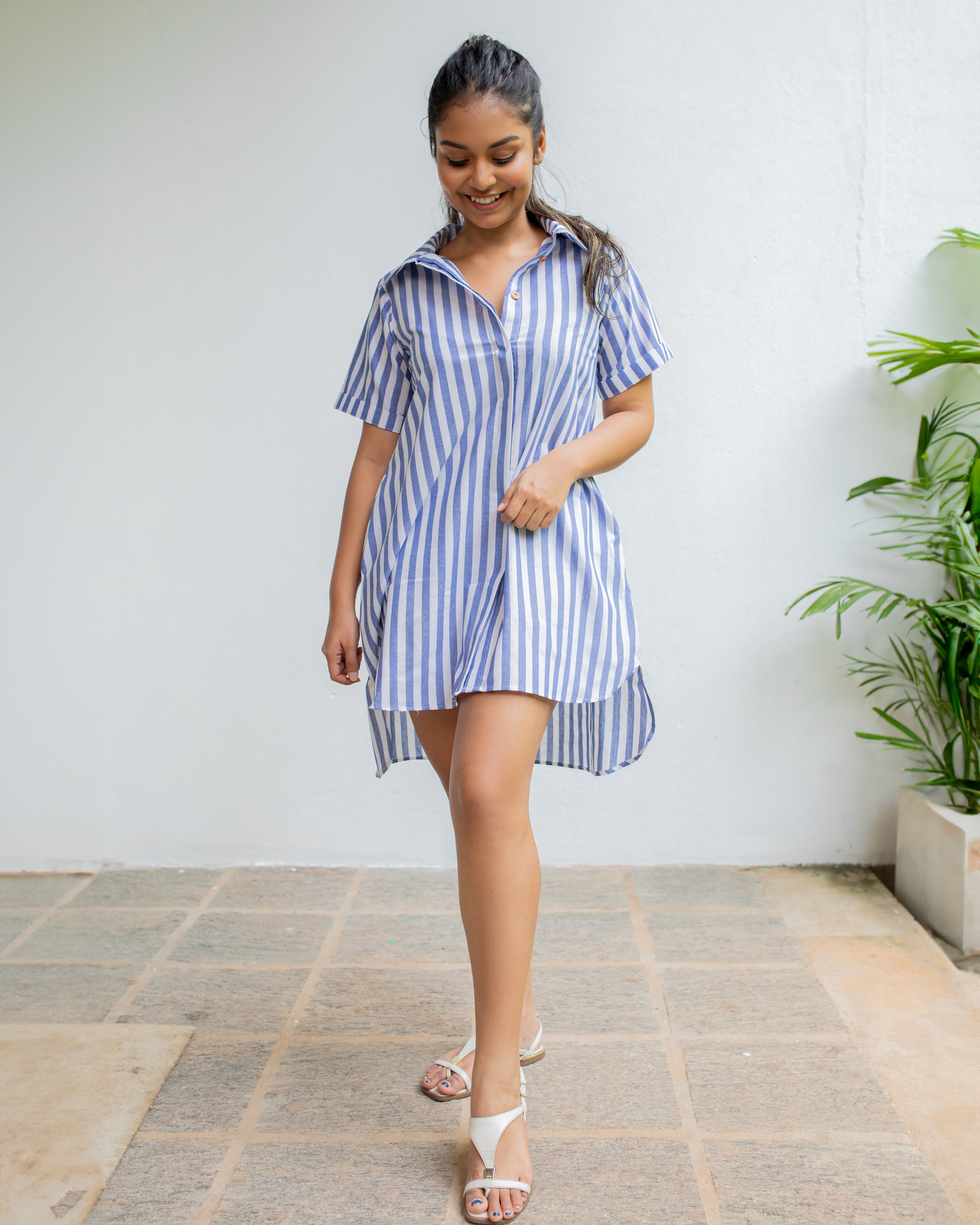 Joy Shiift Dress -Blue Stripe