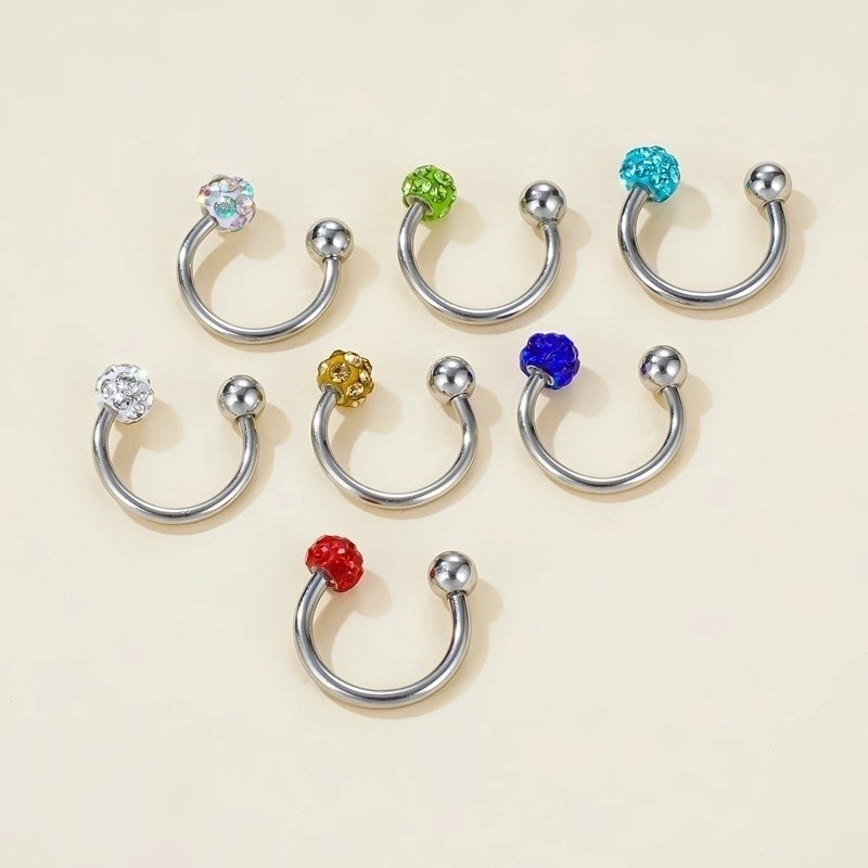 1 Piece Nose Rings & Studs Minimalist Geometric 304 Stainless Steel Rhinestones Nose Rings & Studs