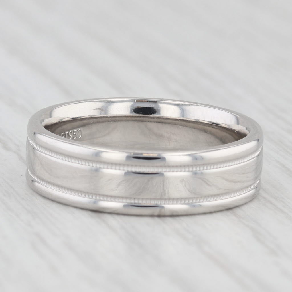 Scott Kay Men's Wedding Band 950 Platinum Ring Reeded Edge
