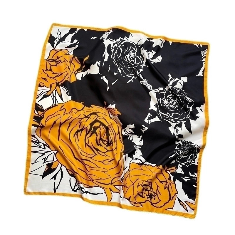 Women's Elegant Lady Flower Polyester Scarf