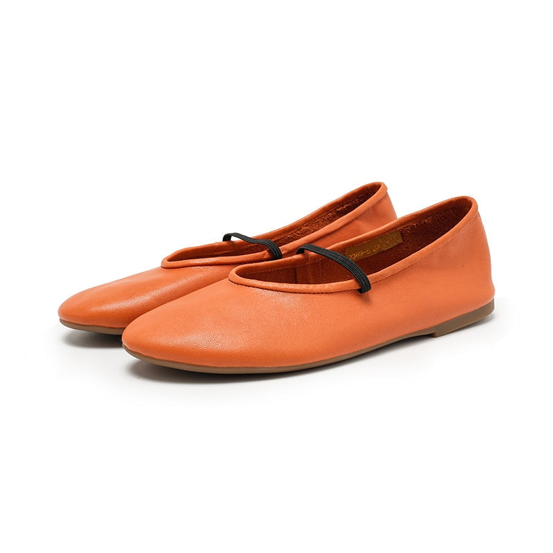 Studio Round Toe Soft Leather Casual Flats in 11 Colors