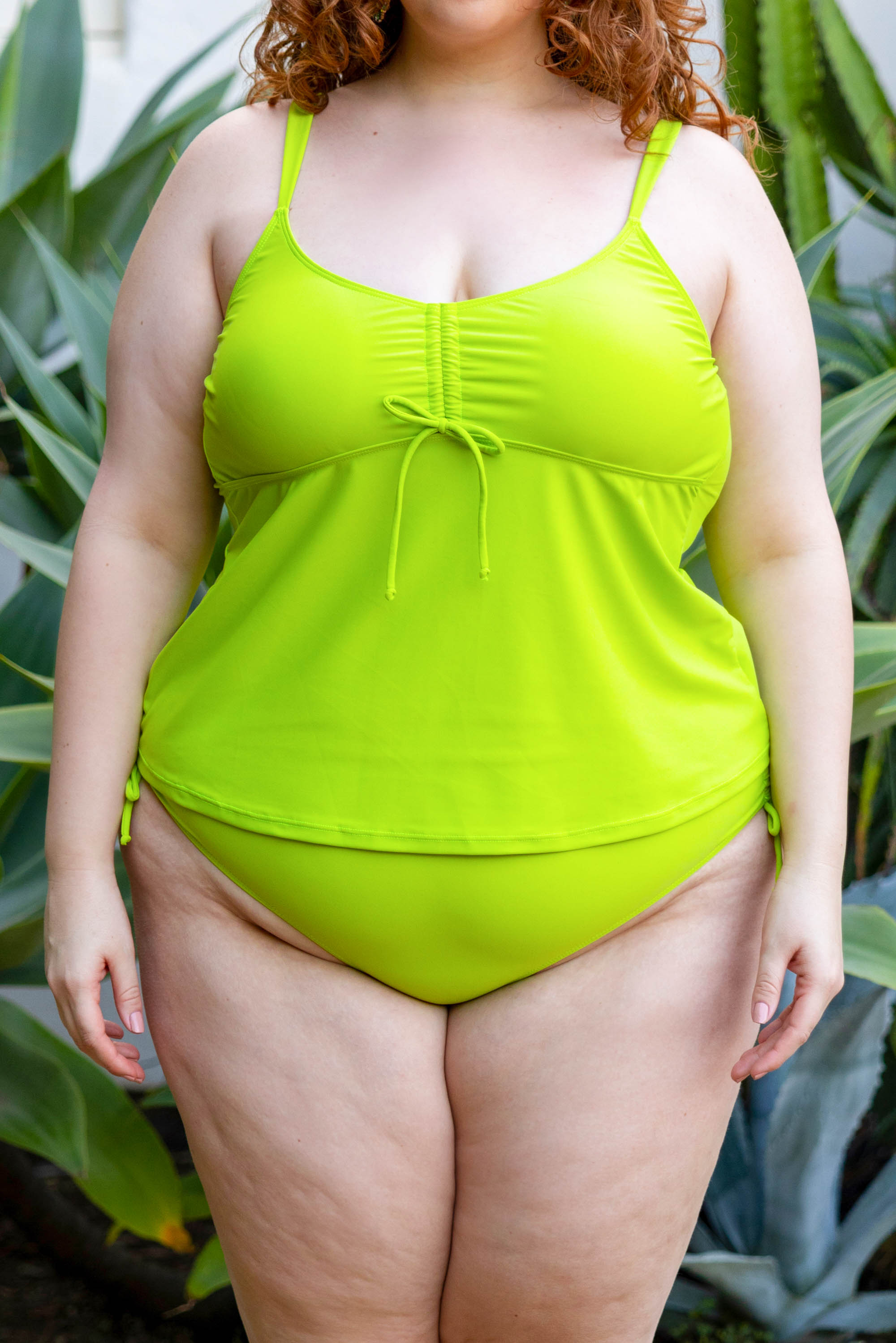 Talk To The Sand Swim Tankini Top. Lime