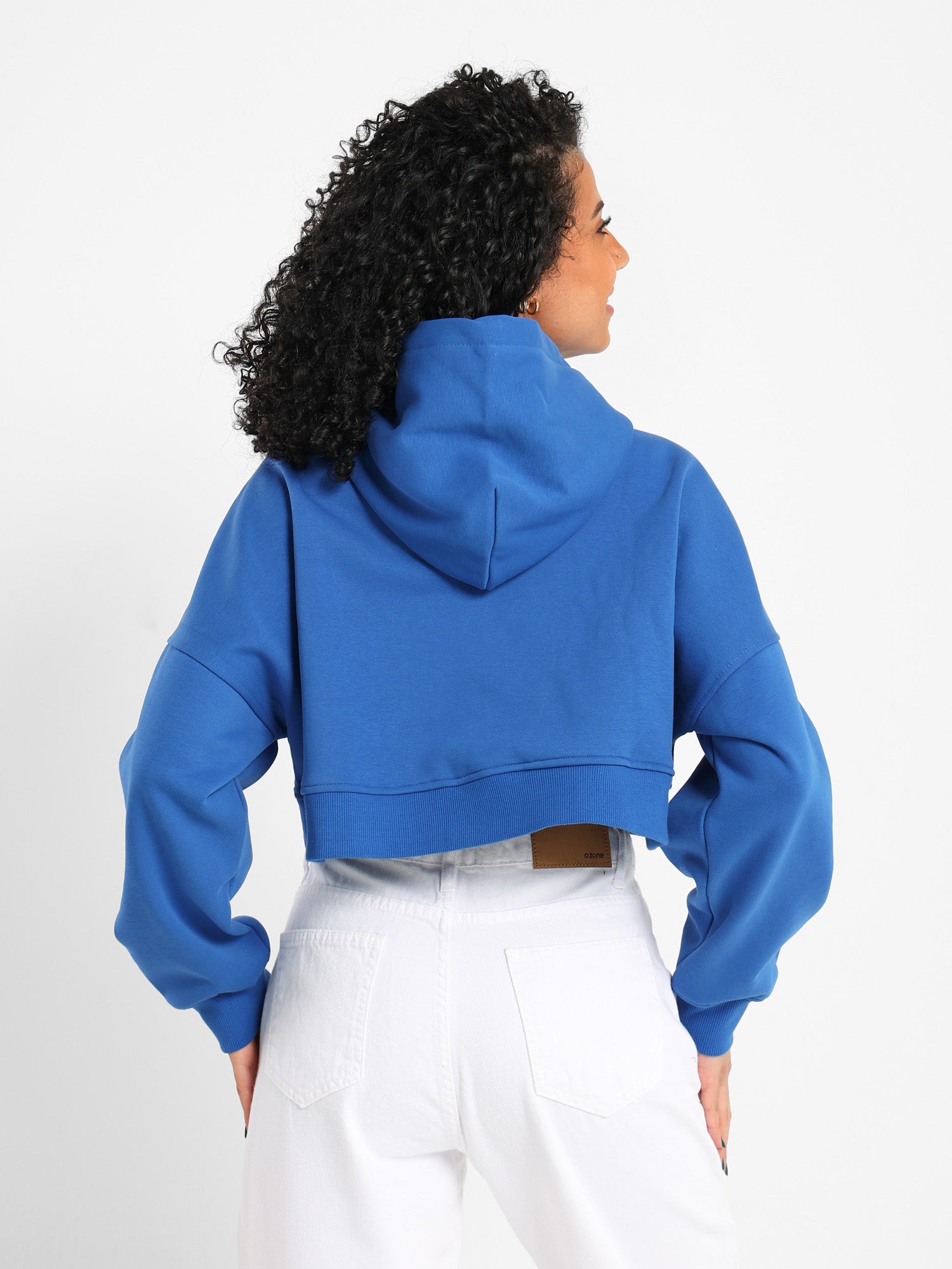 Printed Oversized Cropped Hoodie