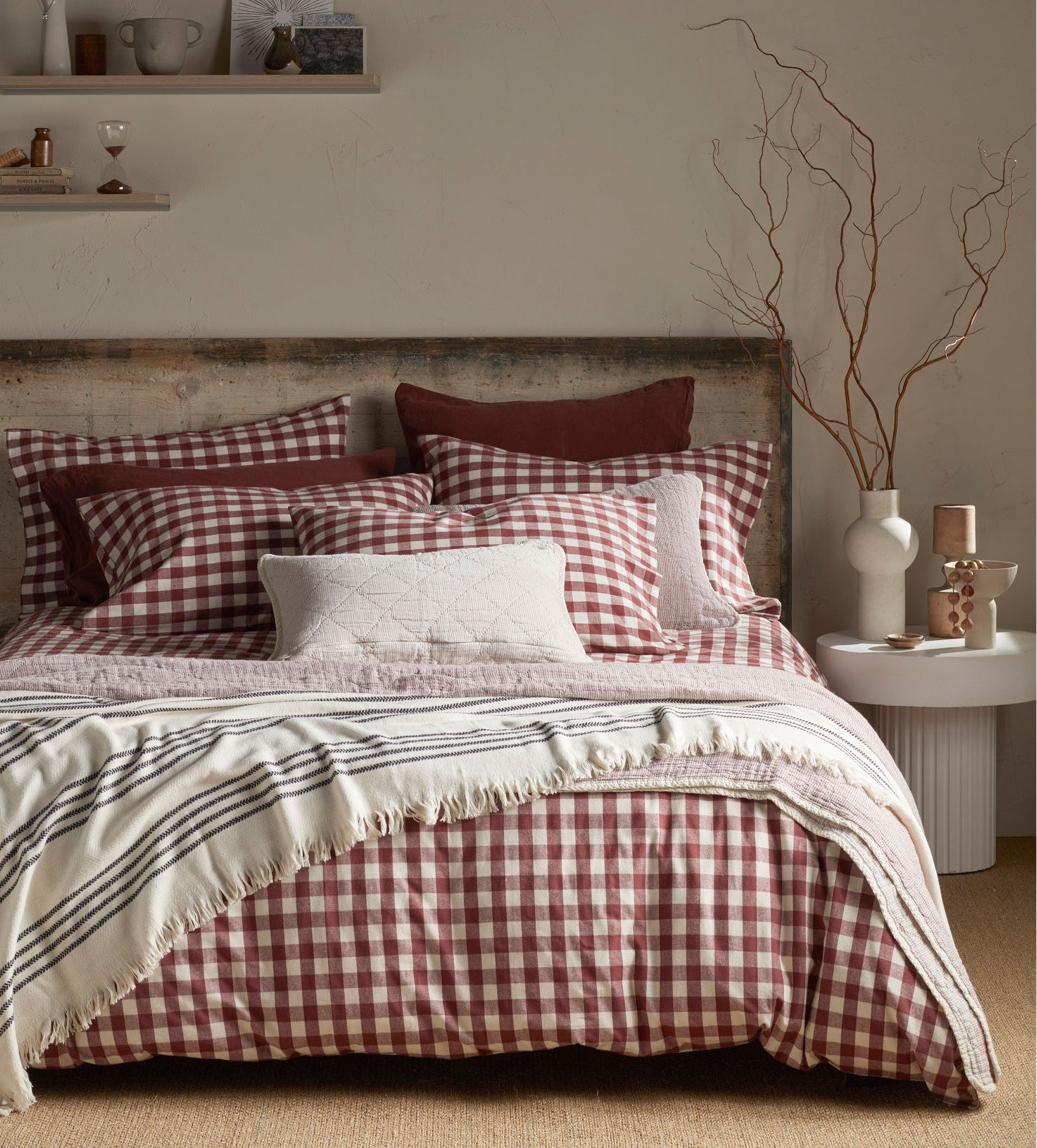 Gingham Brushed 100% Organic Cotton Duvet Cover