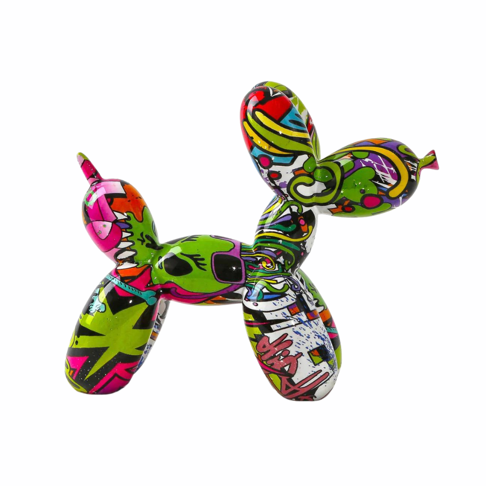 Graffiti Painted Balloon Dog Sculpture