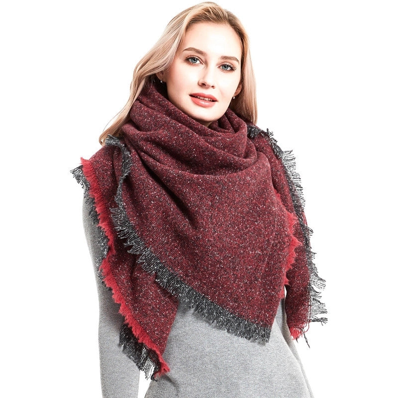 Women's Minimalist Solid Color Polyester Scarf