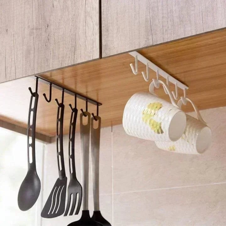 (Summer Hot Sale- 50% OFF) Under-Cabinet Hanger Rack (6 Hooks)- Buy 2 Get Extra 10% OFF