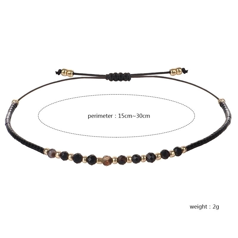 3 Pieces Minimalist Round Bead. Stone Beaded Bracelets