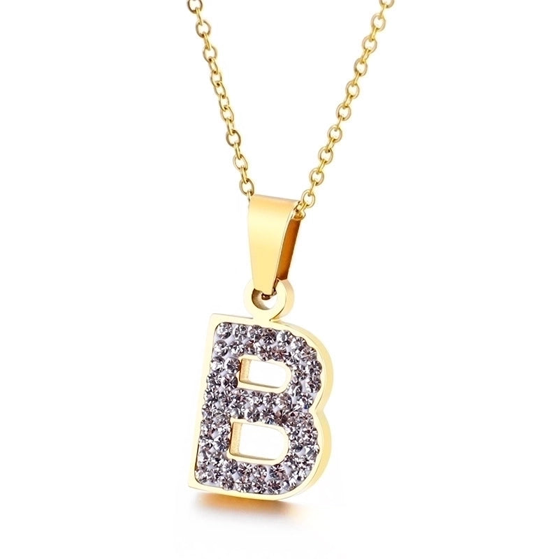 Titanium Steel 18K Gold Plated Fashion Plating Letter Necklace