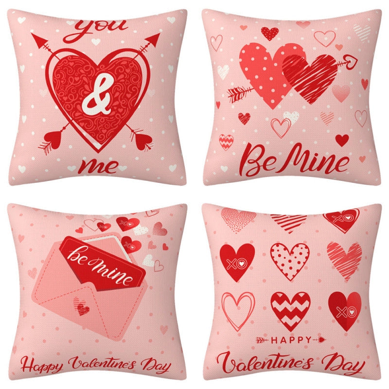 Romantic Envelope Letter Heart Shape Linen Pillow Cases Bedding