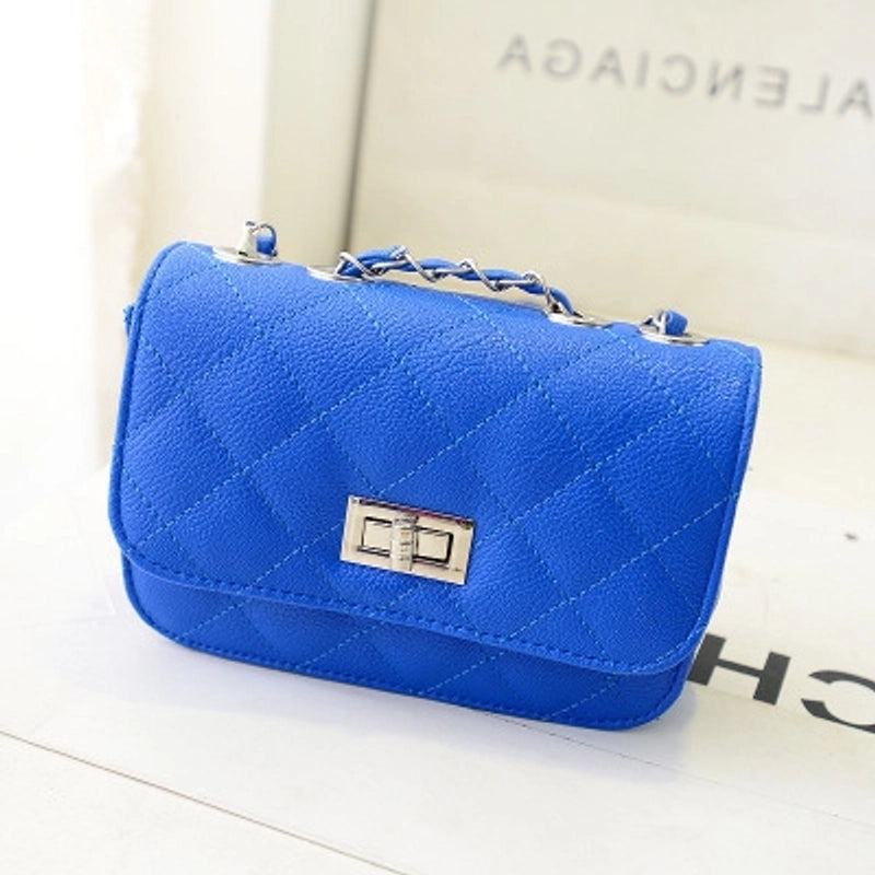 New Fashion Rhombic Chain Turn Lock Bag Chain Crossbody Bag Shoulder Bag
