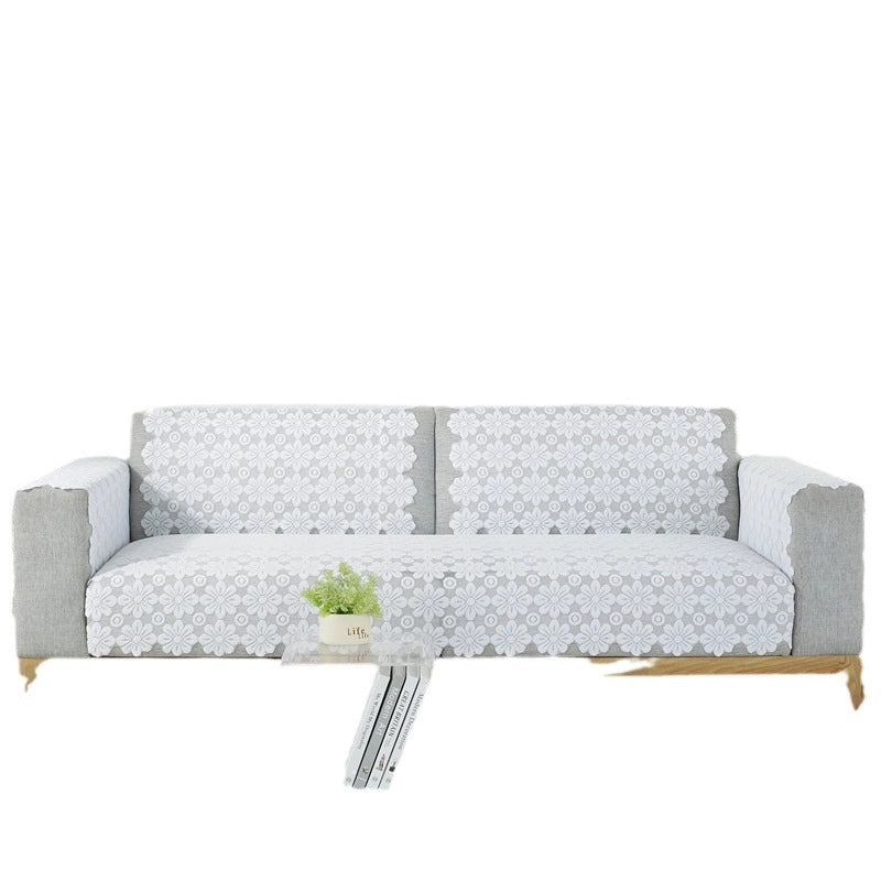 Lace Thickened Tablecloth Multi-functional Non-slip Square Towel Sofa Cover Towel Chiffon Knitted Sofa Towel