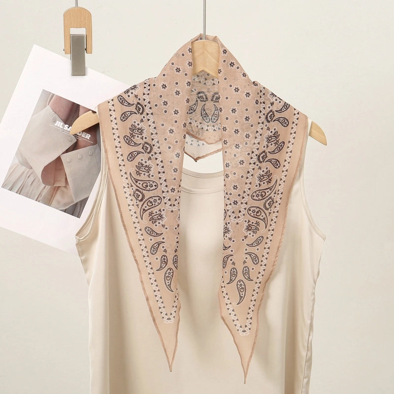 Women's Elegant Basic Solid Color Cotton Silk Scarf