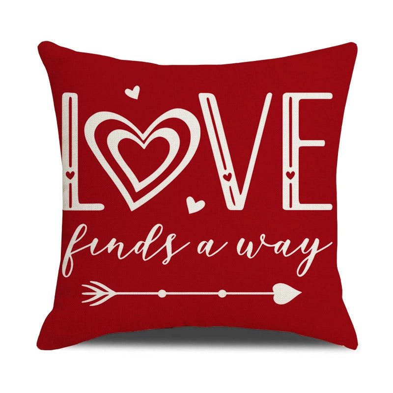 Valentine'S Day Elegant Lady Minimalist Letter Linen Pillow Cases Couch & Sofa Decor
