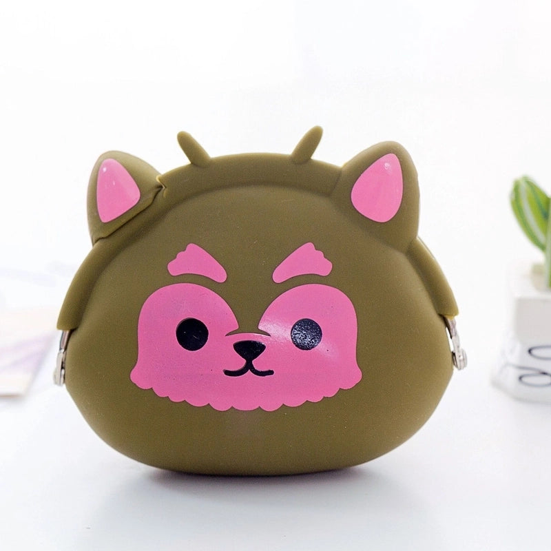 2 Pieces Women's Animal Silica Gel Buckle Coin Purses