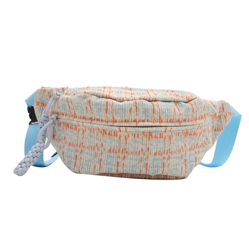 Women's Classic Style Plaid Canvas Waist Bags