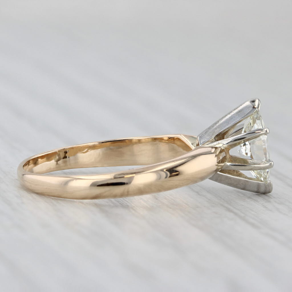 0.78ct Diamond Marquise Solitaire Engagement Ring 14k Yellow White Gold Size 7