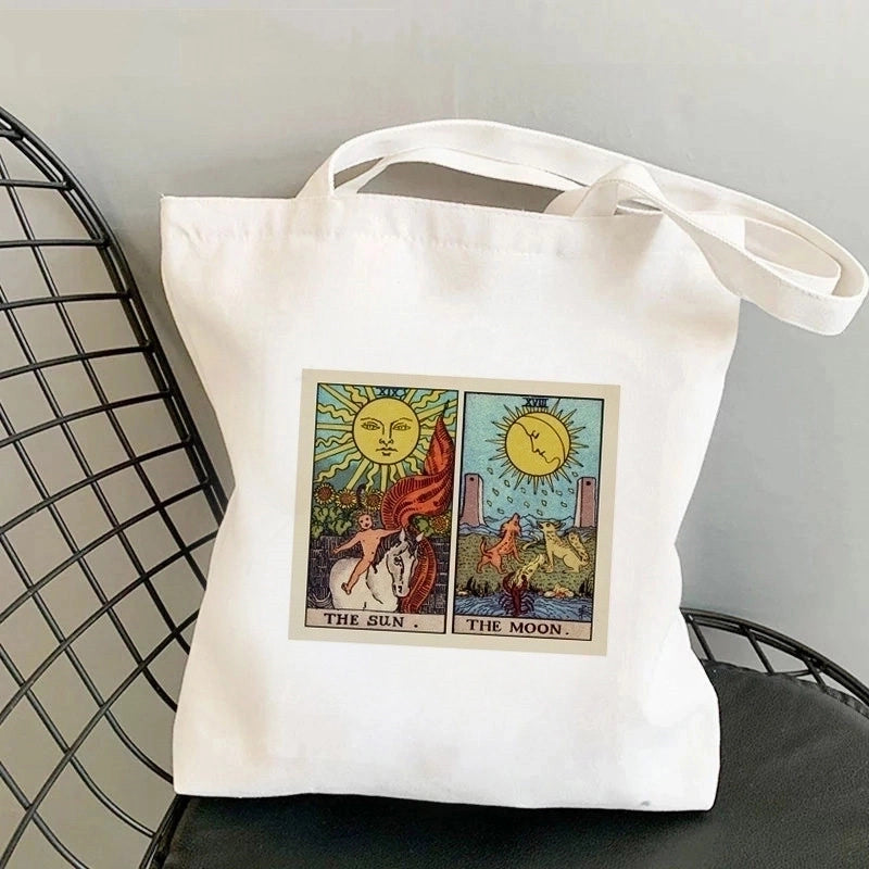Women's Minimalist Sun Moon Shopping Bags