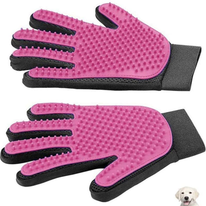 Pet Grooming Glove - Gentle Deshedding Brush Glove