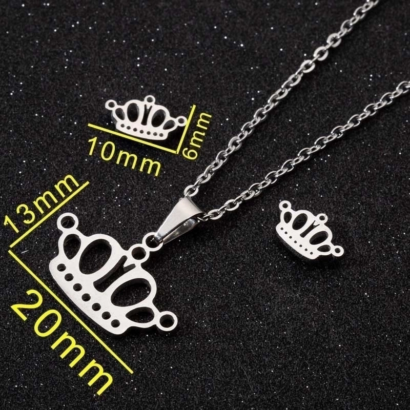 Minimalist Geometric Leaf Heart Shape Stainless Steel Plating Earrings Necklace 1 Set