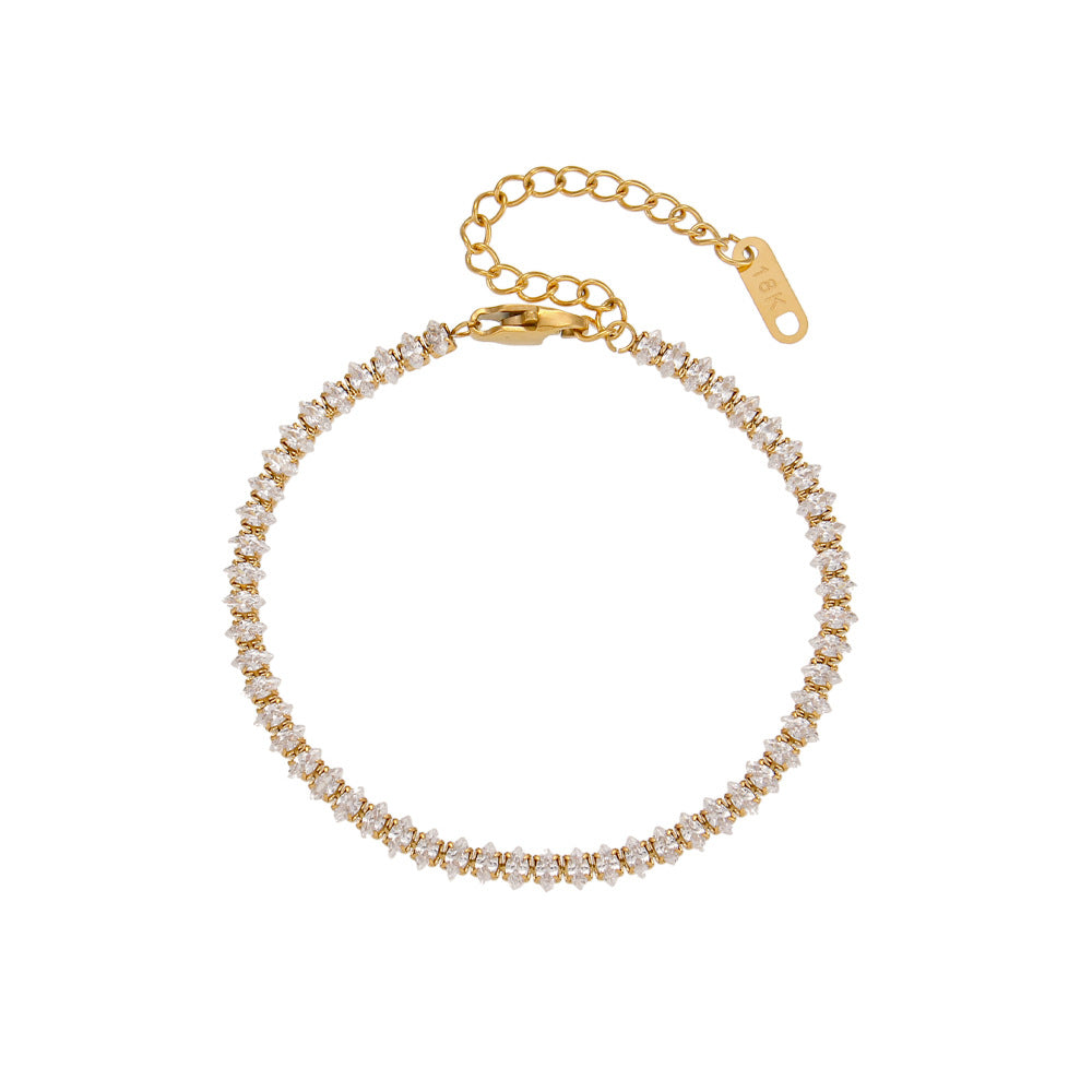 Fashion Stripe Geometric Stainless Steel 18K Gold Plated Necklaces