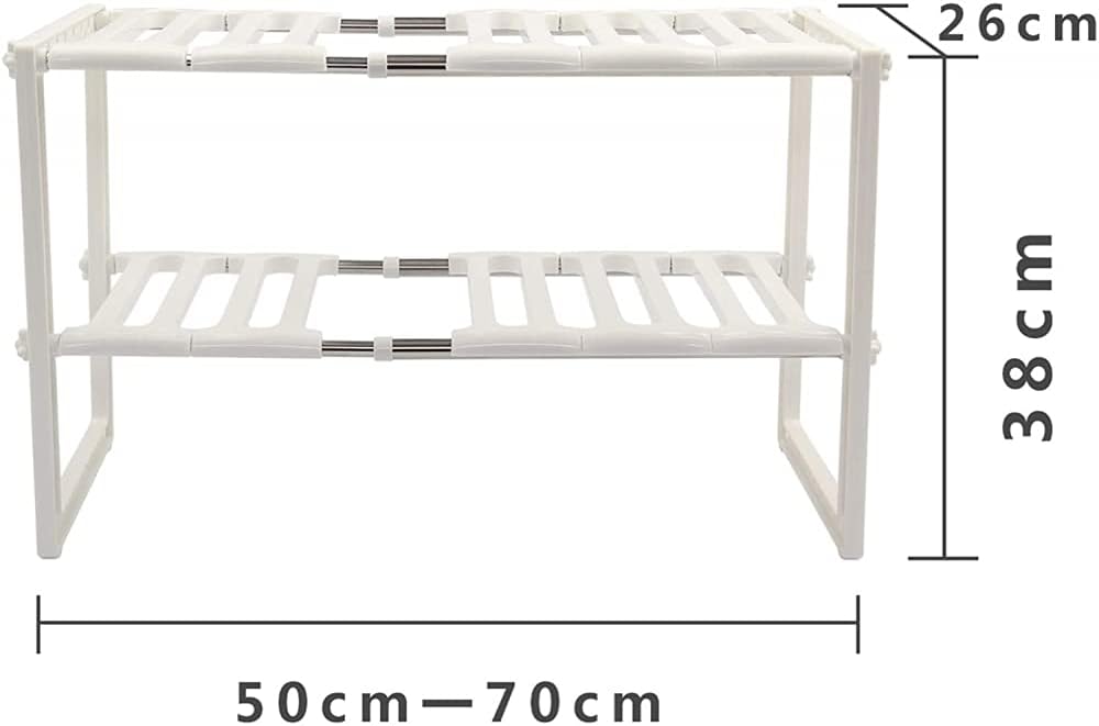 Kitchen Shelf Expandable. 2 Tiers Expandable Kitchen Storage Multi-Functional Rack