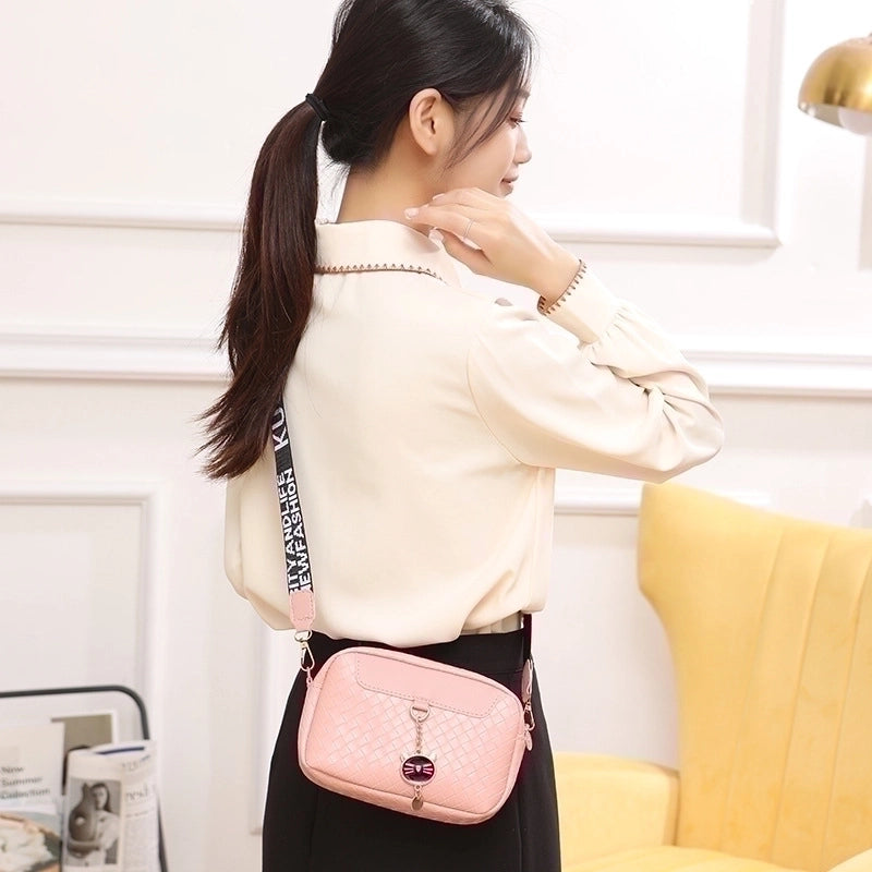 Women's Medium Pu Leather Animal Solid Color Basic Square Zipper Shoulder Bag Crossbody Bag
