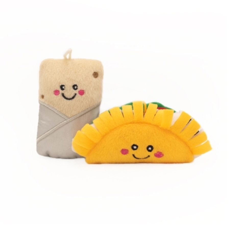 Taco and Burrito Cat Toys - 2-Pack