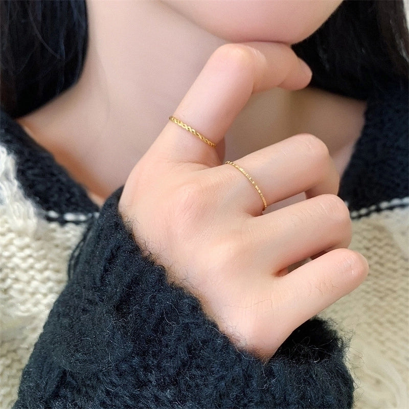 Minimalist Classic Style Solid Color Titanium Steel Rings In Bulk