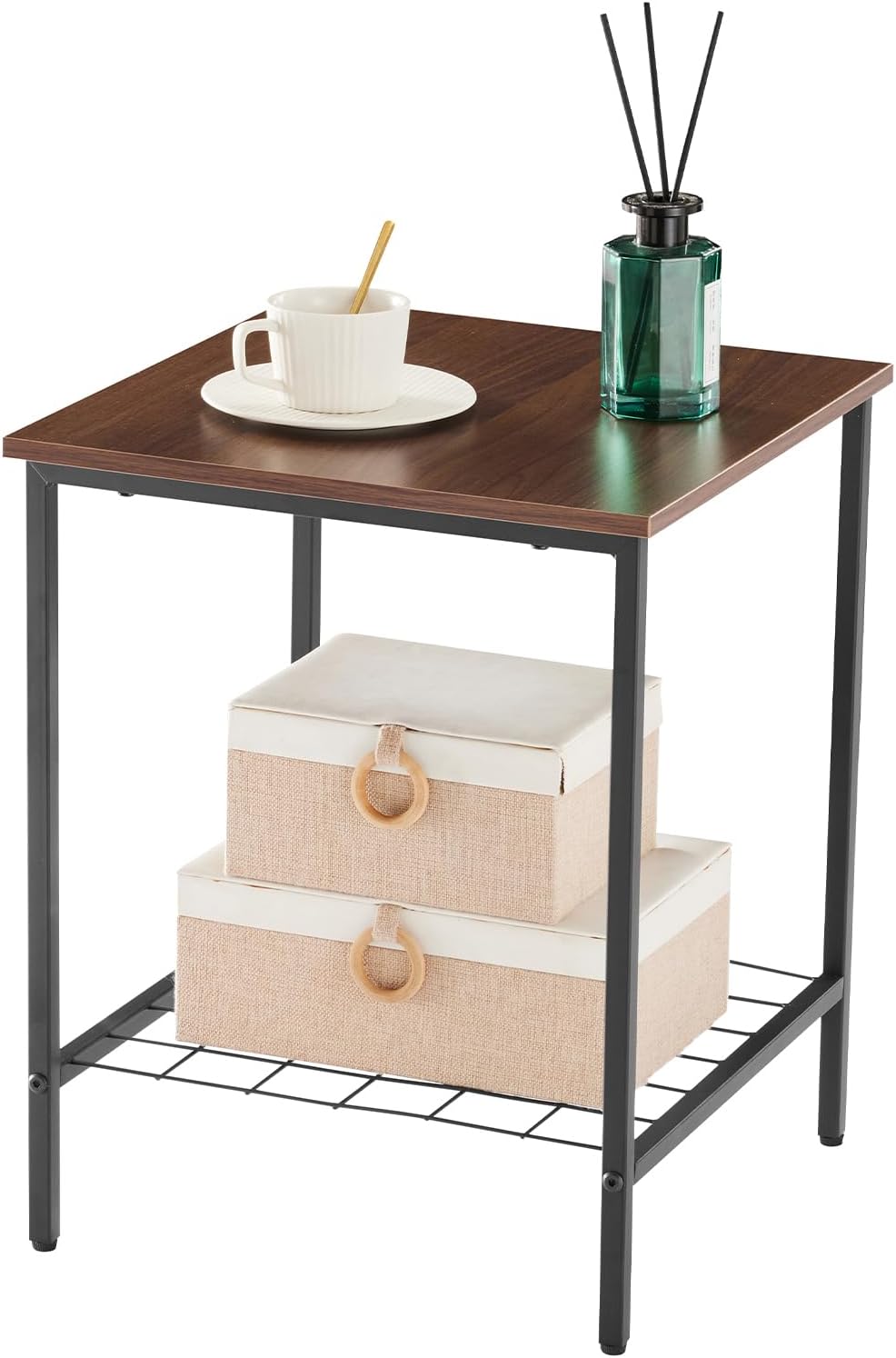 Coffee Tea Wooden Beside Nightstand for Sofa Couch Bed