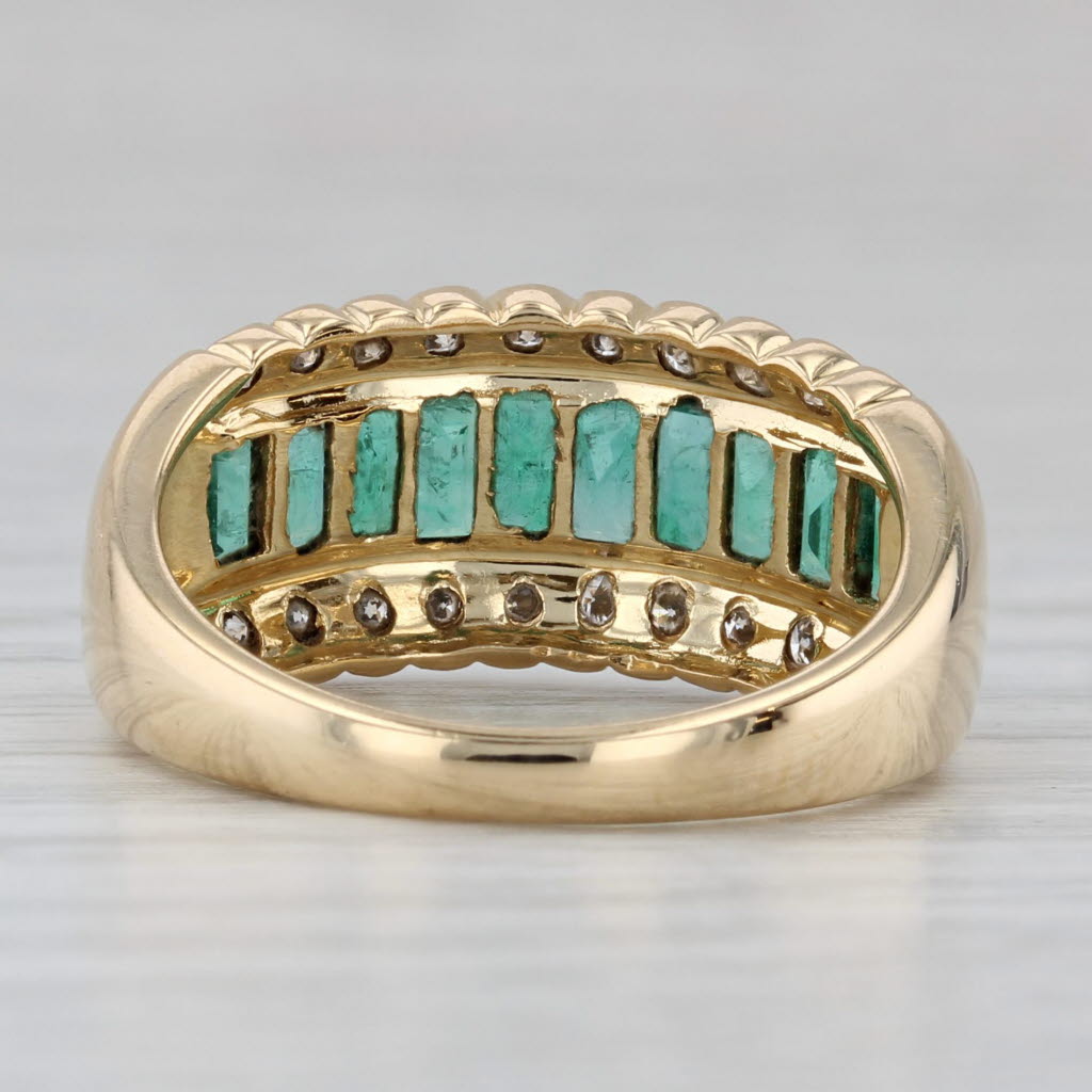 1.60ctw Emerald Diamond Ring 18k Yellow Gold Size 6.75