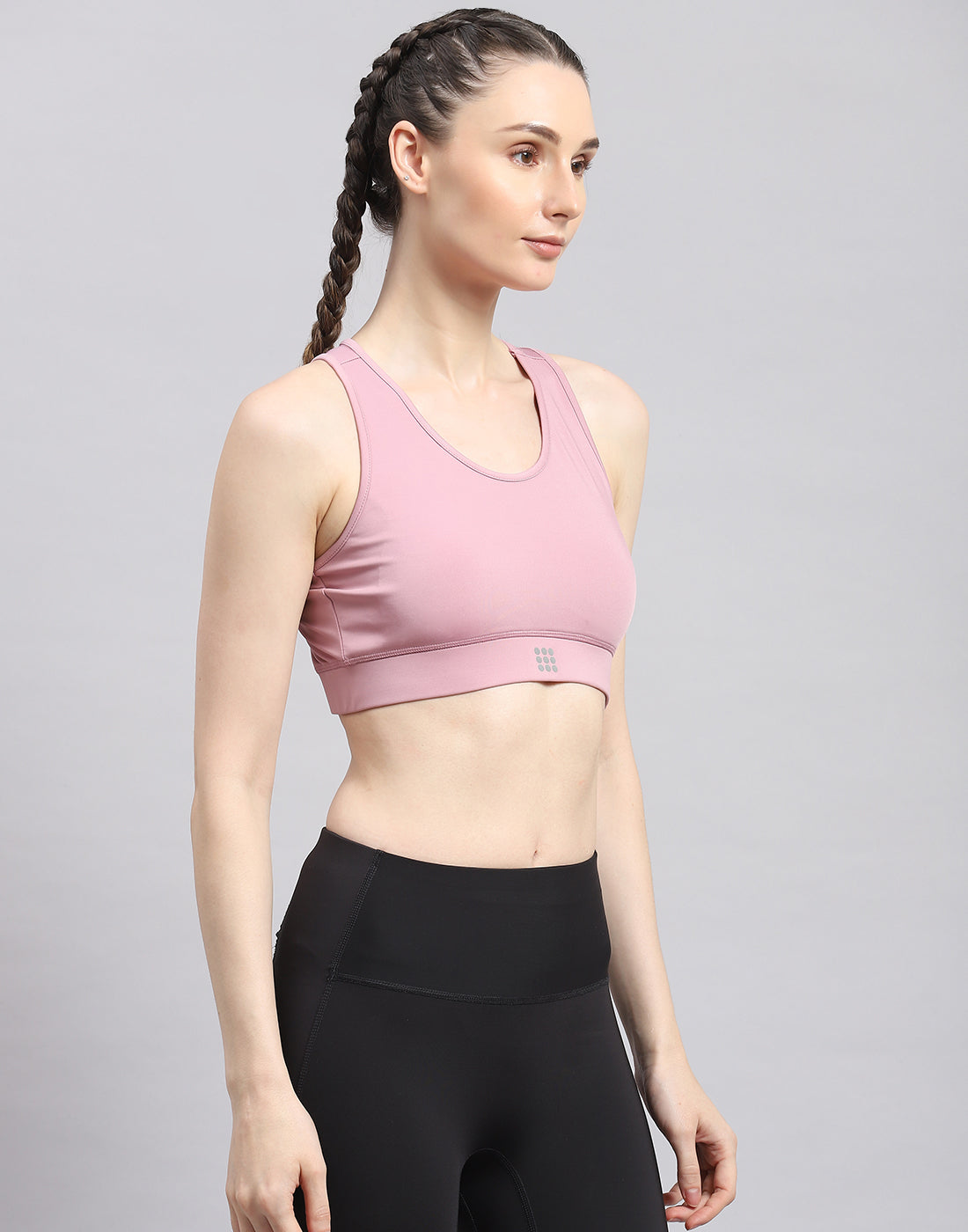 Women Purple Solid Sports Bra