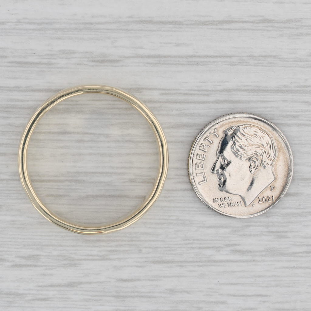 Men's Hammered Wedding Band 10k Yellow Gold Size 12.5 Ring