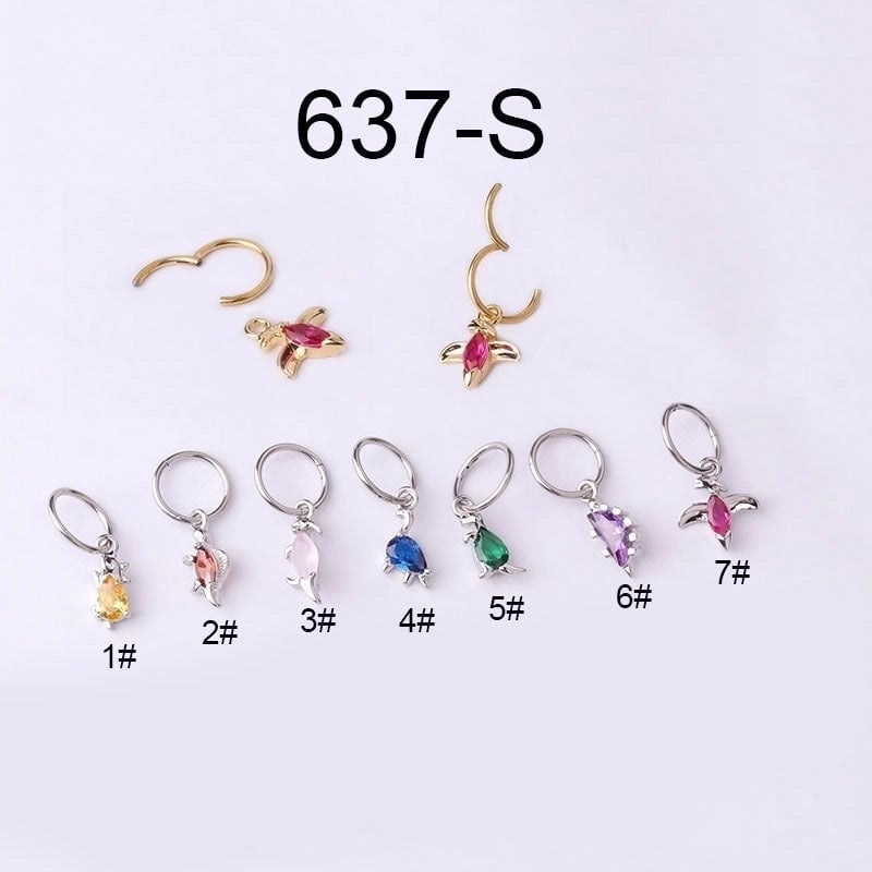 Ear Cartilage Rings & Studs Fashion Animal 316L Stainless Steel  Copper Plating