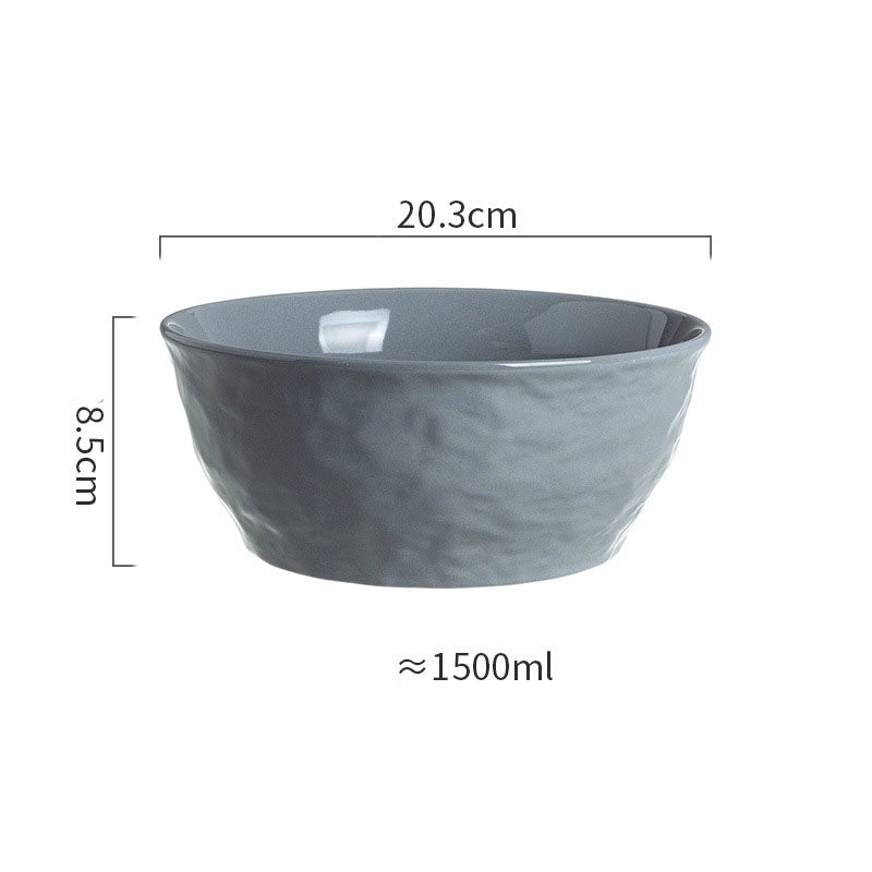 Ceramic Bowl Dish Tableware Household Plate Fish Plate Dish Soup Bowl Rice Bowl Simple Light Luxury Noodle Bowl