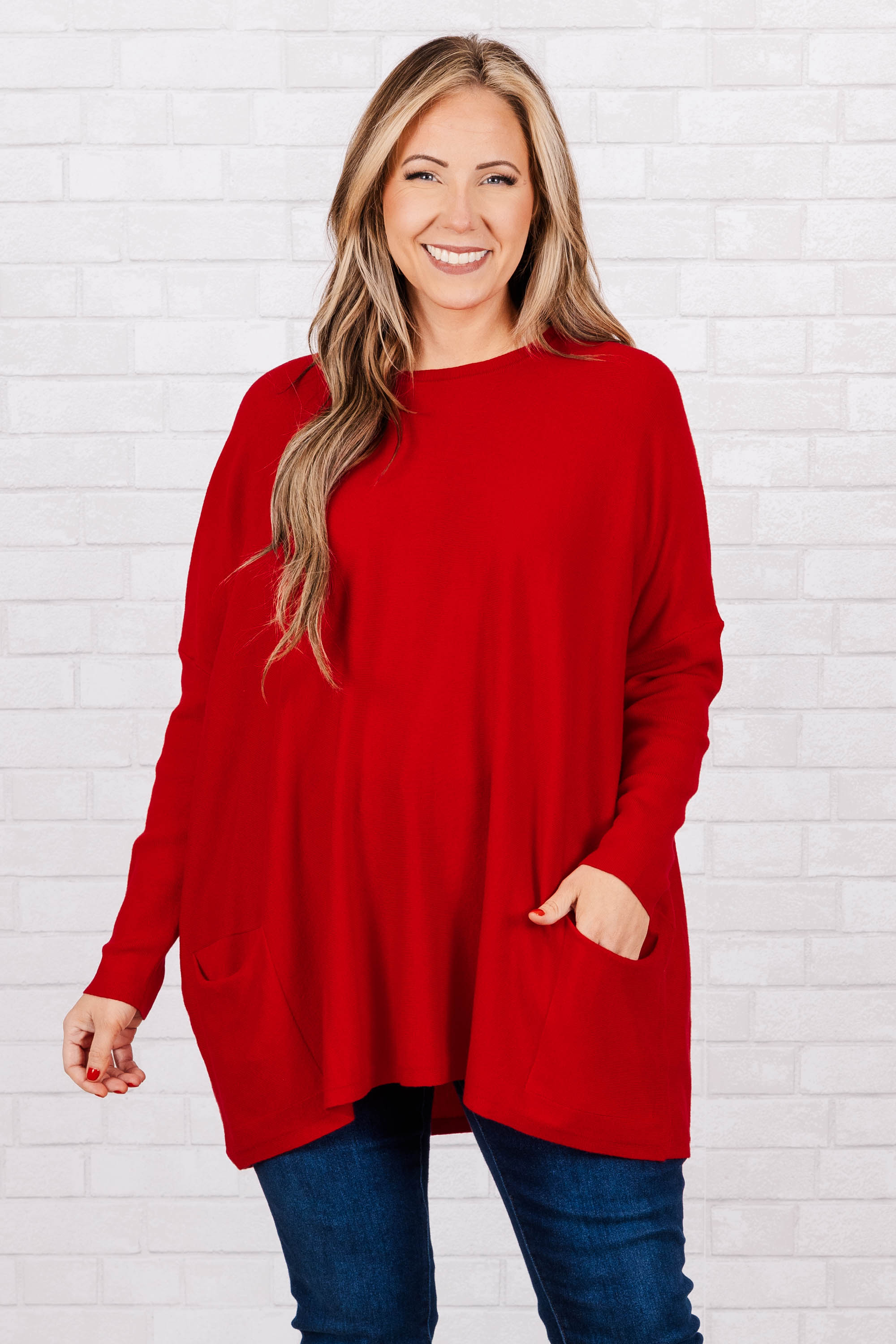 Snow Whispers Tunic. Red