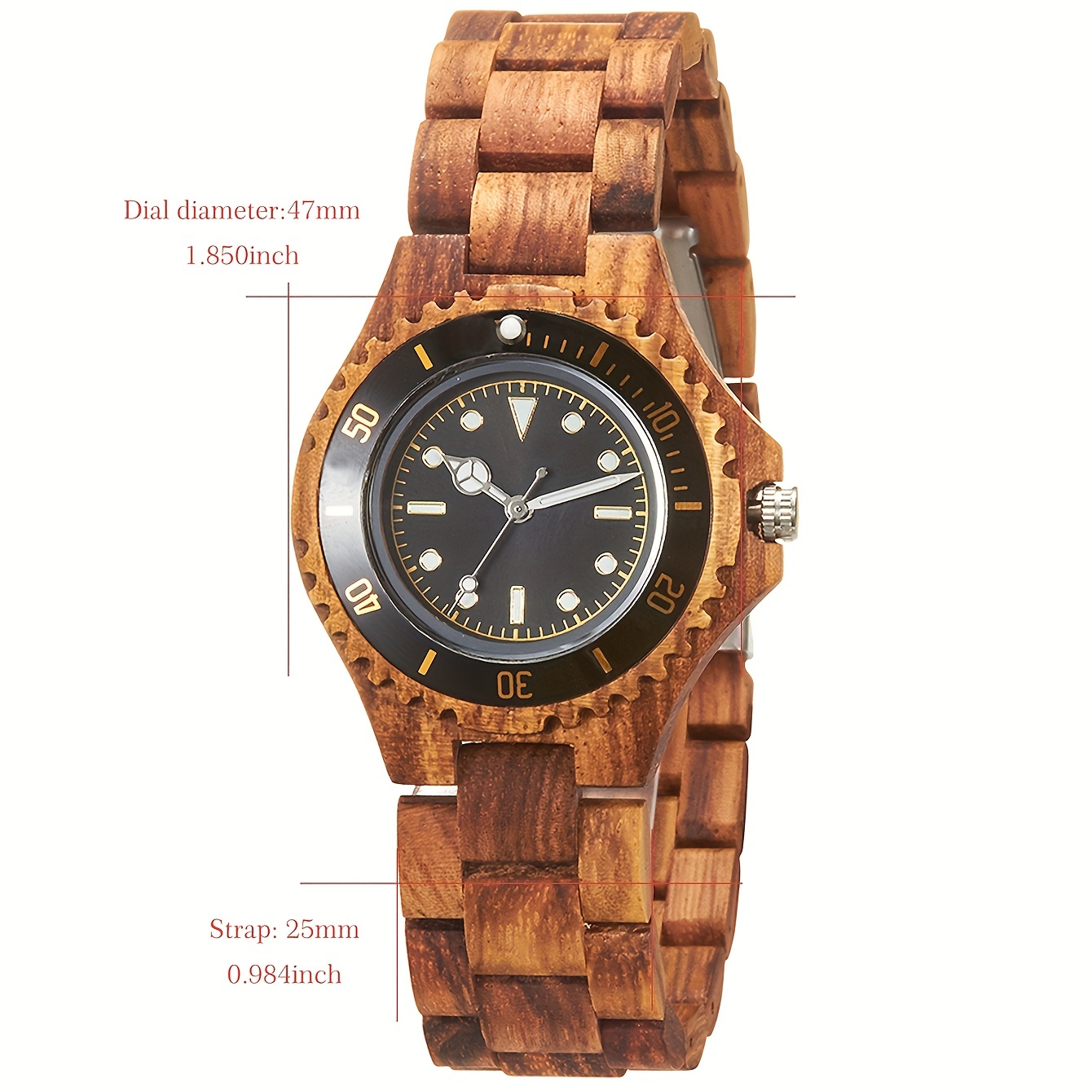 1pc Advanced Handmade Wooden Quartz Men's Watch