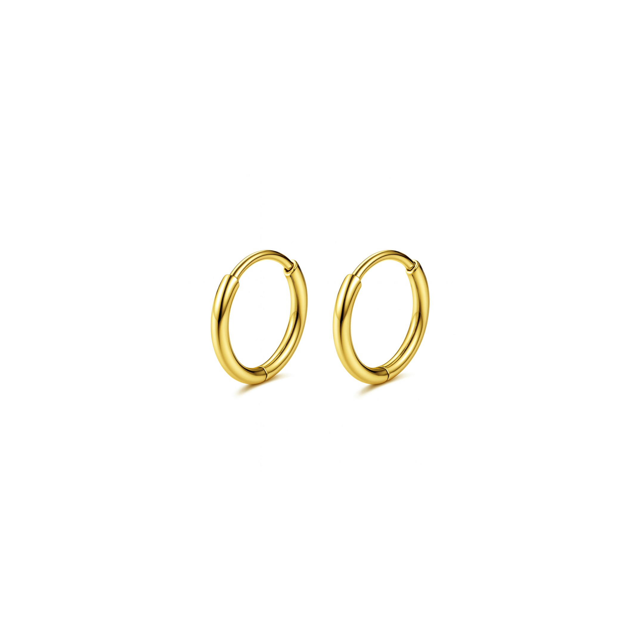 6mm thin hinged hoops - Gold