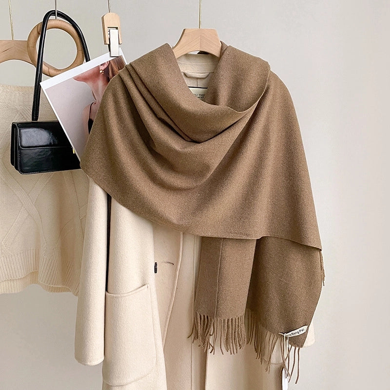 Unisex Casual Basic Solid Color Imitation Cashmere Scarf