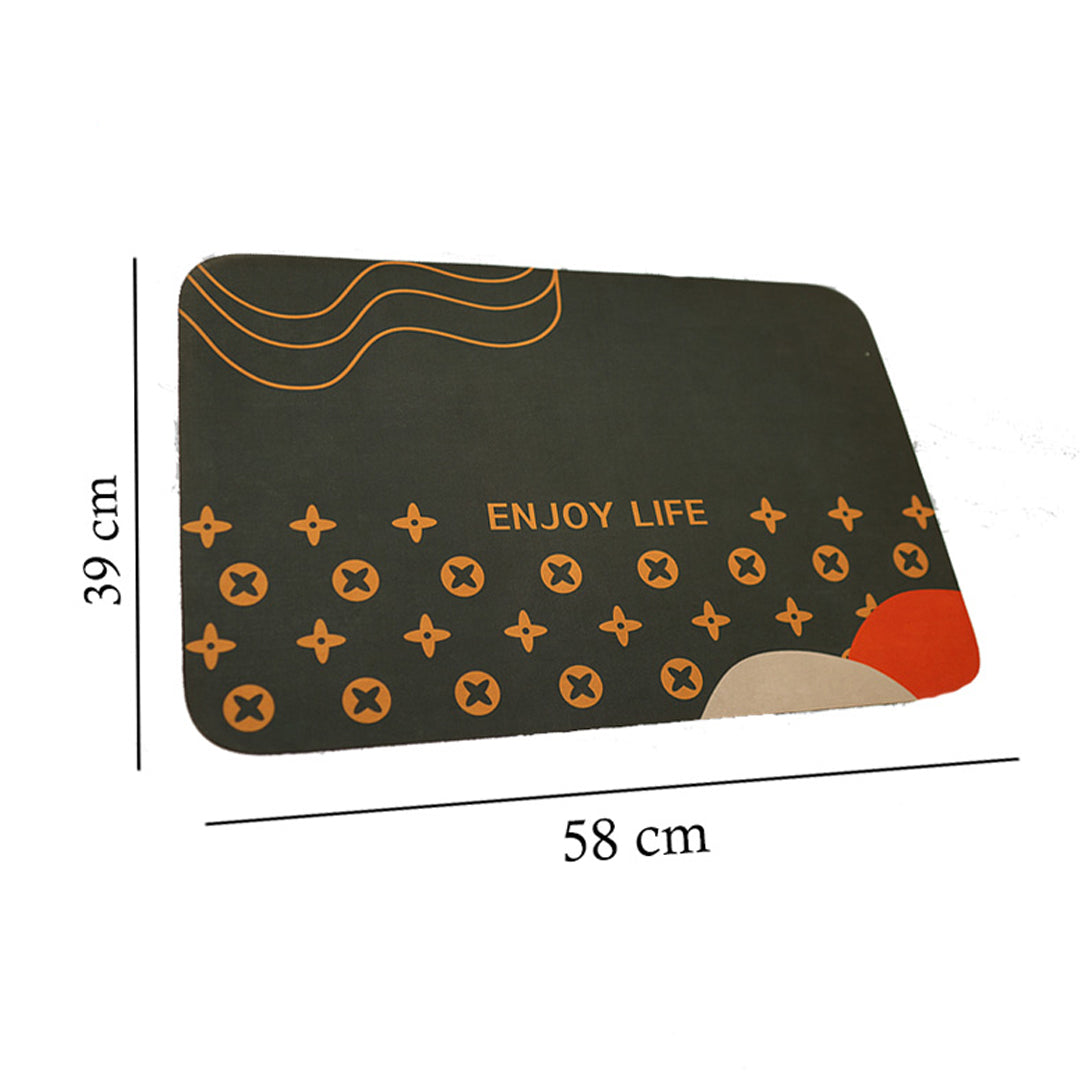 Printed Bath Mat Water Absorbent Non-Slip-E