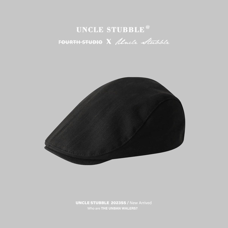 Unisex Basic Retro Solid Color Curved Eaves Beret Hat