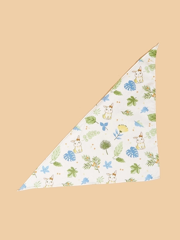 Cartoon Style Cotton Flower Printing Pet Saliva Towel